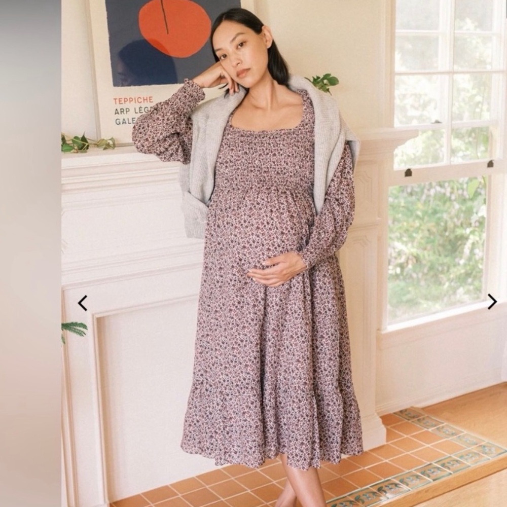 Hatch Floral Maternity Midi Dress